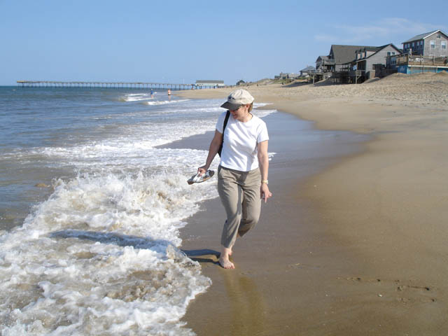 Karen on the beach