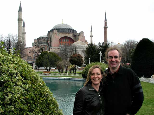 Karen and Alan in front of Hagia Sophia