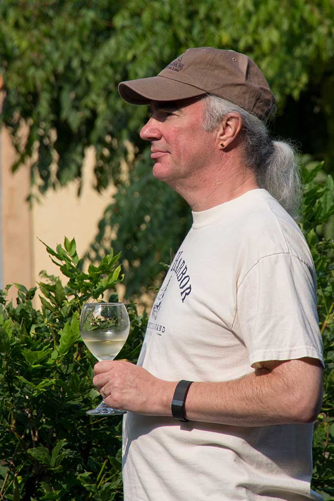 Alan with wine