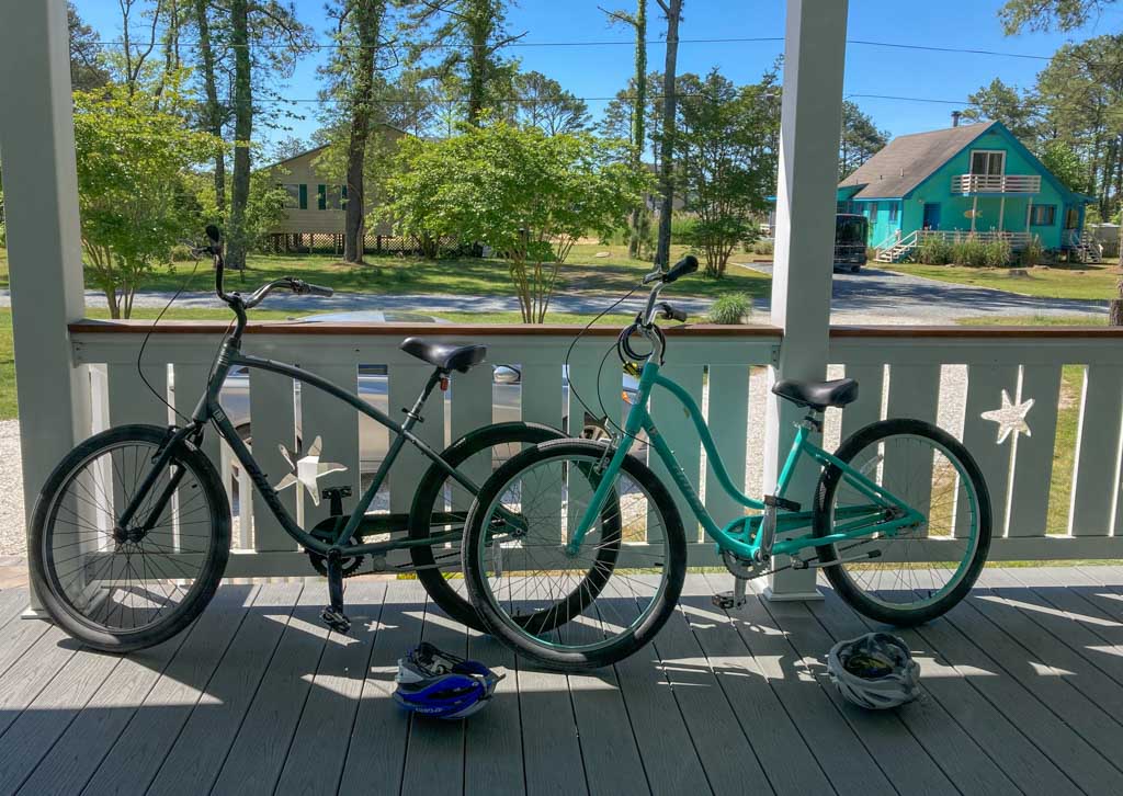 bikes on a porch