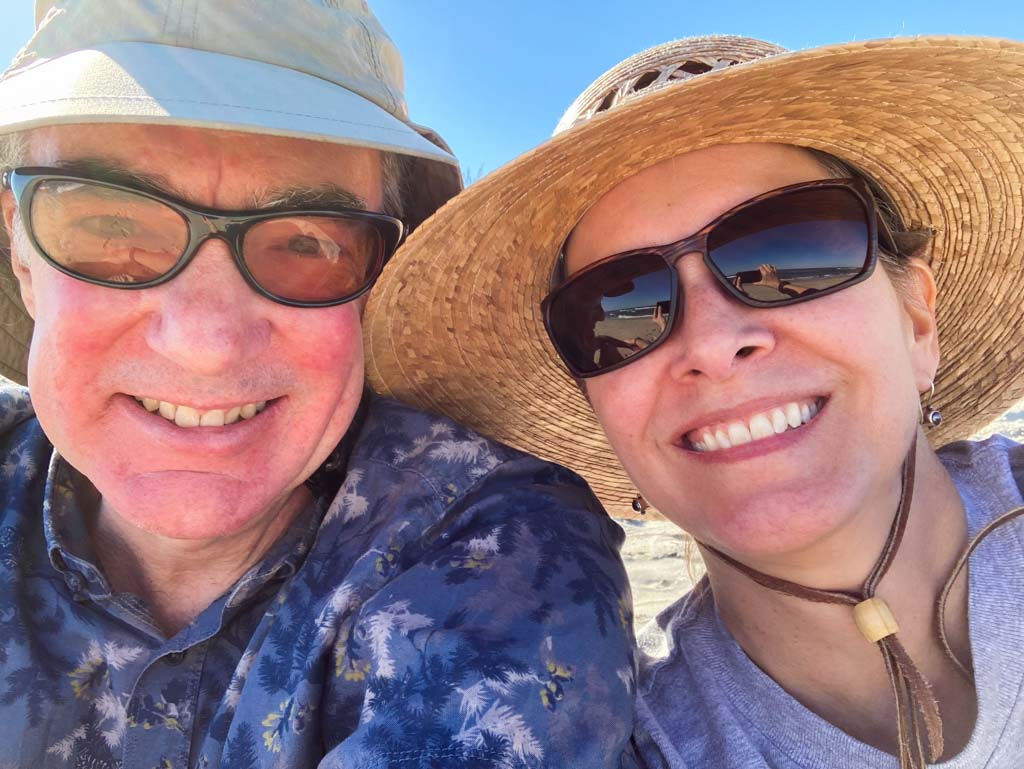 Alan and Karen in hats