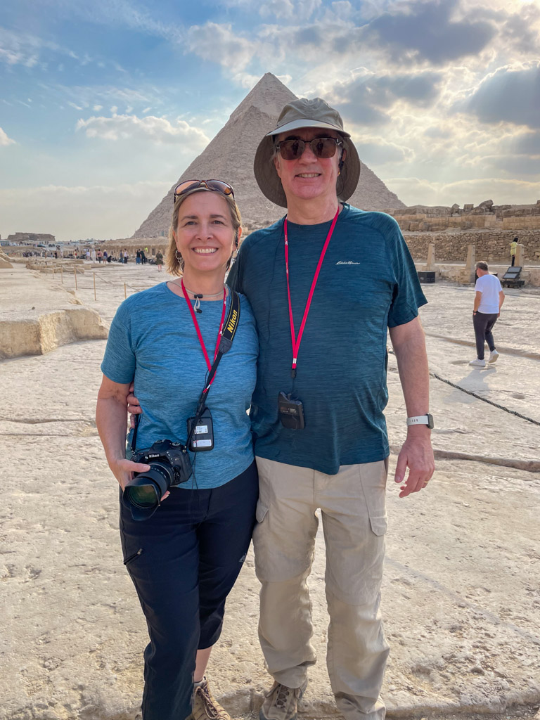 At Giza pyramids